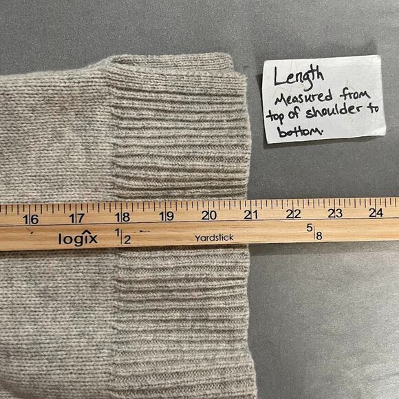 Ann Taylor Womens Size XS Beige Cashmere Wool Lace Up Soft Sweater Minimalist - Picture 10 of 10